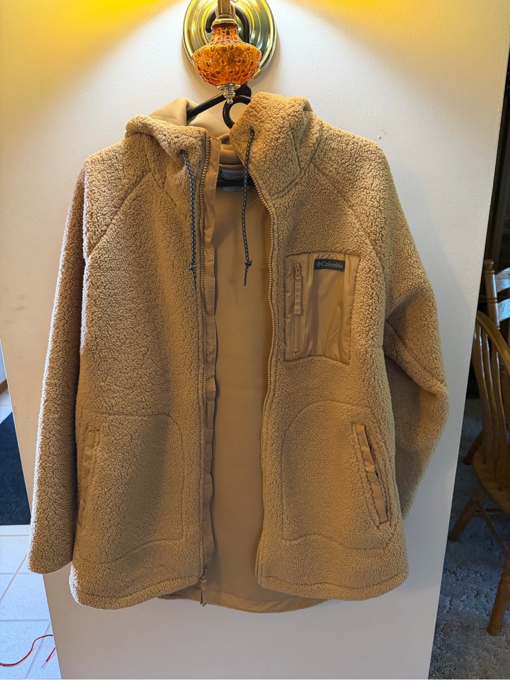 Columbia Women’s Tan Sherpa Puffer Hooded Jacket